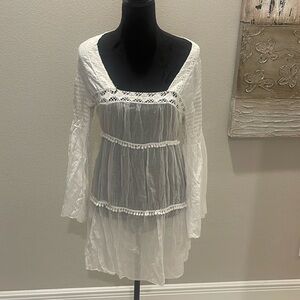 beach cover up crochet eyelet Mede in Italy